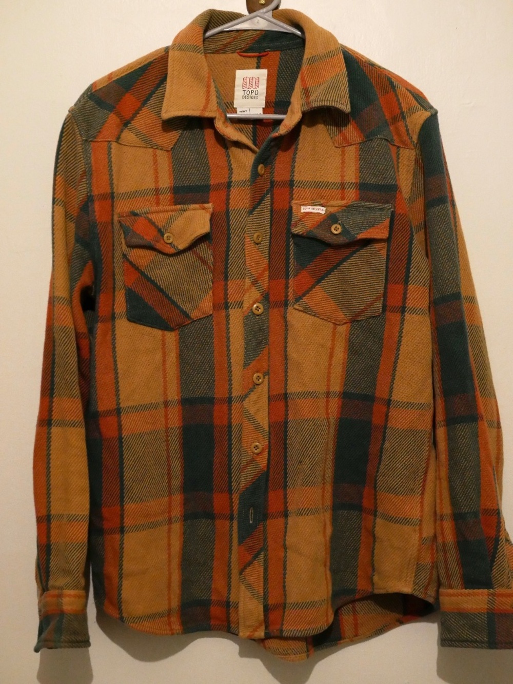 Topo Designs Western Flannel Shirt – Mustard / Rust / Forest Green Plaid